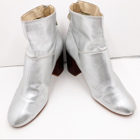 {OFFICE LONDON} Metallic Leather Ankle Boots - Picture 6 of 16